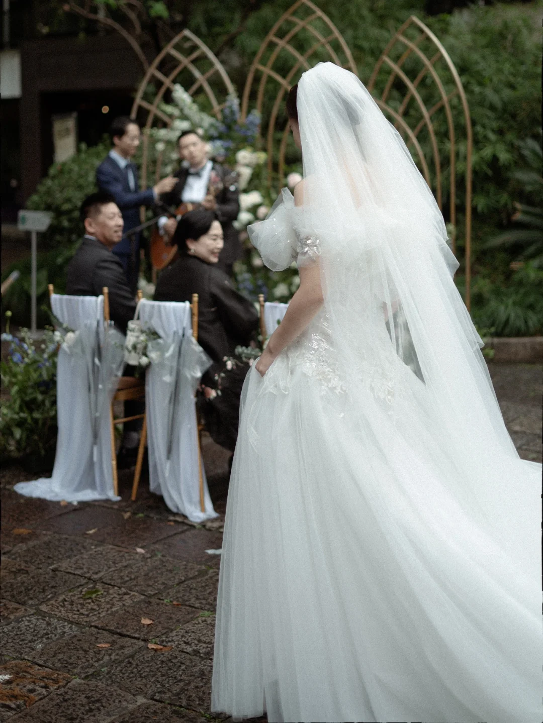 Pretty A Line Off The Shouder Tulle Lace With Veil Long Wedding Dresses