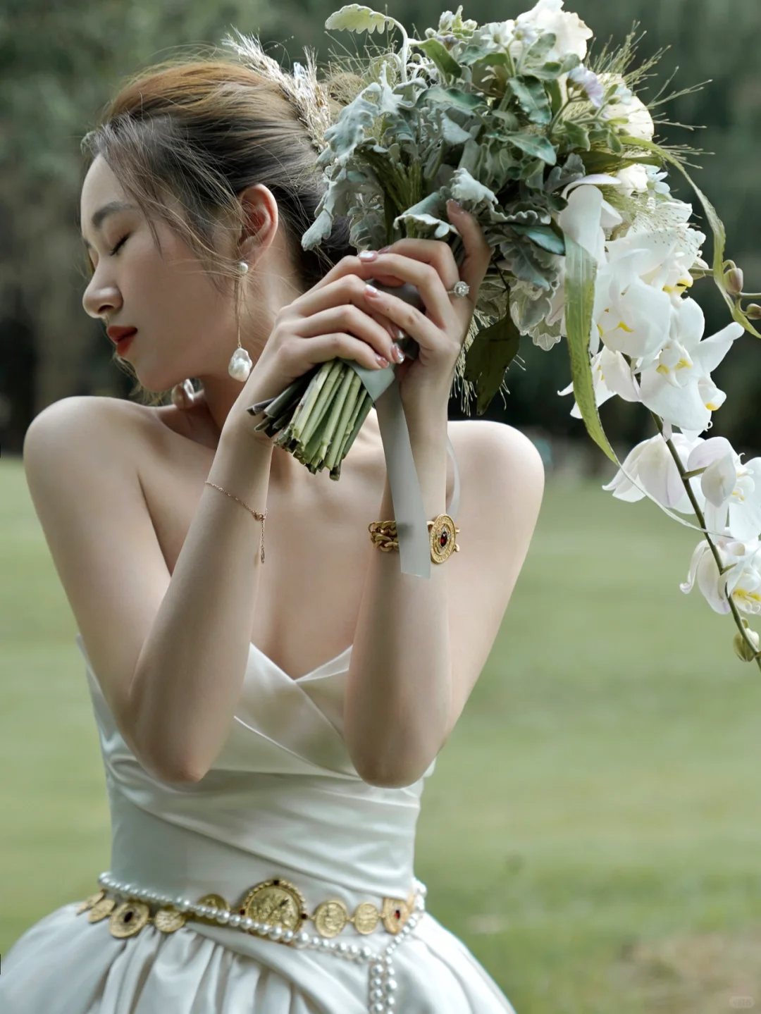 Simple A Line Strapless Satin Long Wedding Dresses
