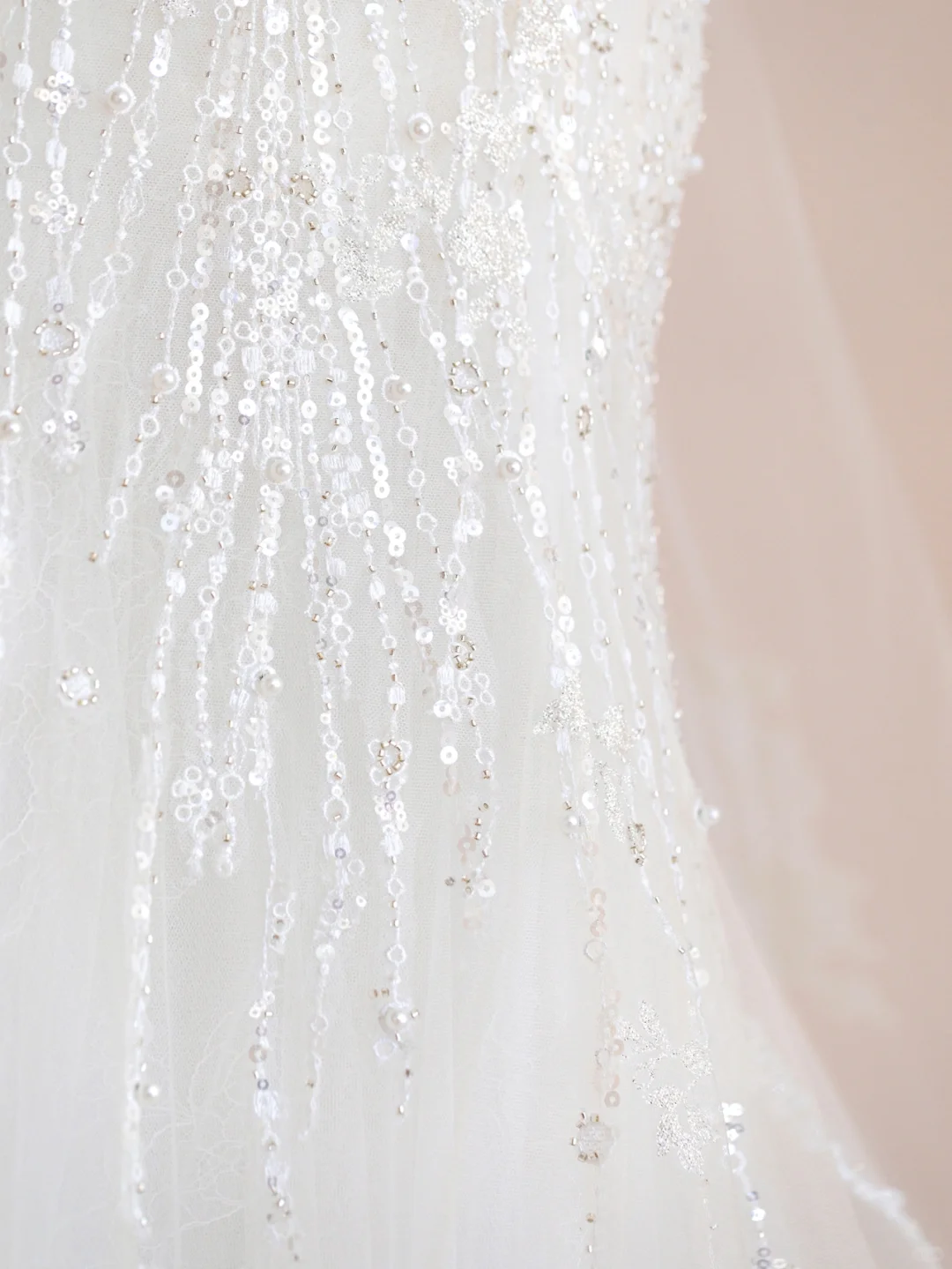 Gorgeous Mermaid Tulle Lace Sequin Long Wedding Dresses