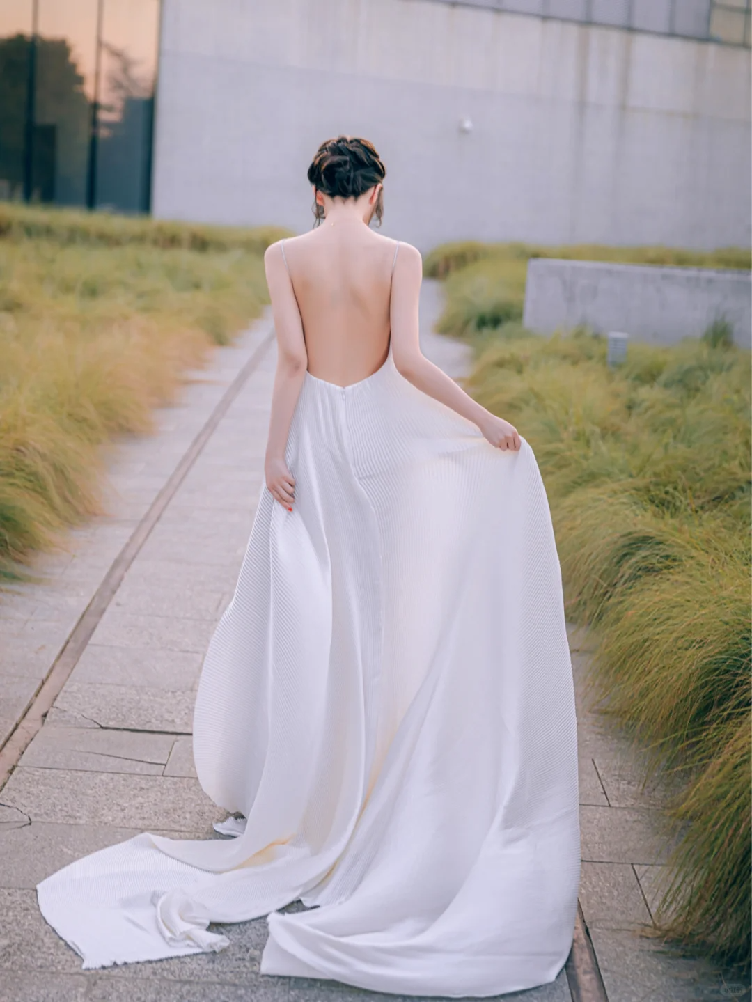 Elegant A Line Spaghetti Straps Satin Long Wedding Dresses