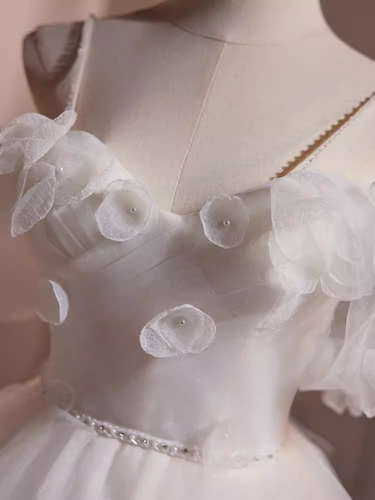 Cute Ball Gown Spaghetti Straps White Tulle Party Dress Homecoming Dresses
