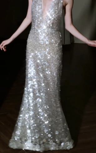Timeless Mermaid Halter Sequin Long Wedding Dresses