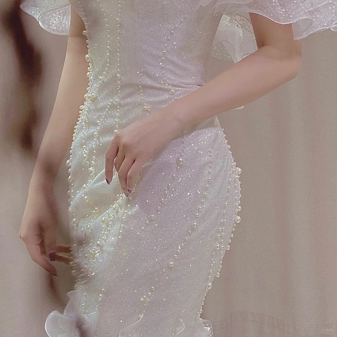 Stunning Mermaid Off The Shoulder Satin Sequin Beads Long Wedding Dresses