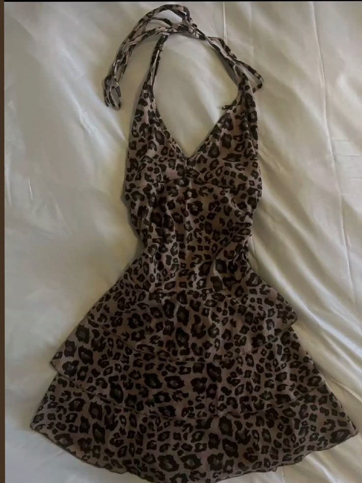 Unique A Line Halter Leopard Satin Short Homecoming Dress 18th Birthday Outfits