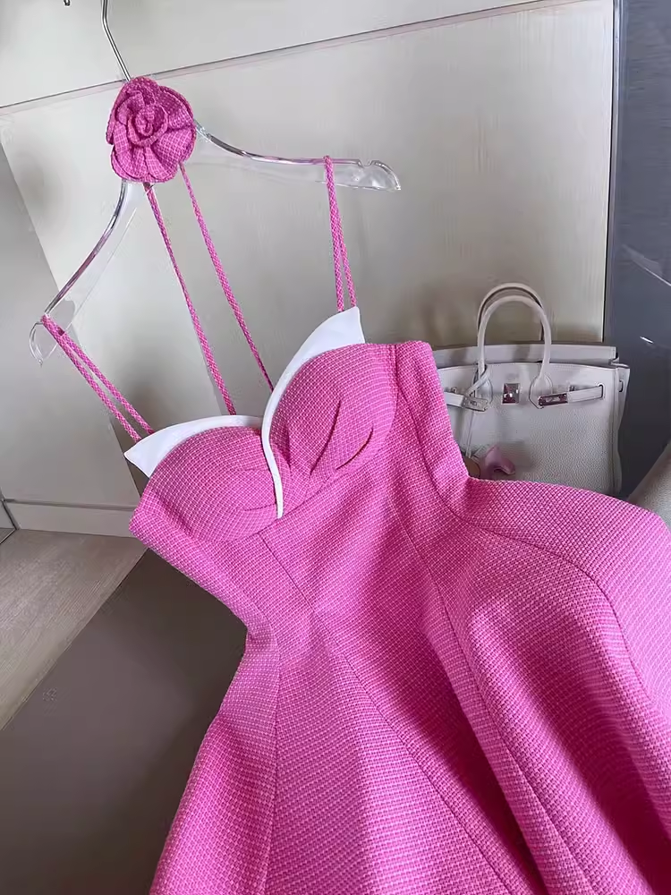 Sexy A Line Straps Pink Birthday Dress Short Homecoming Dresses