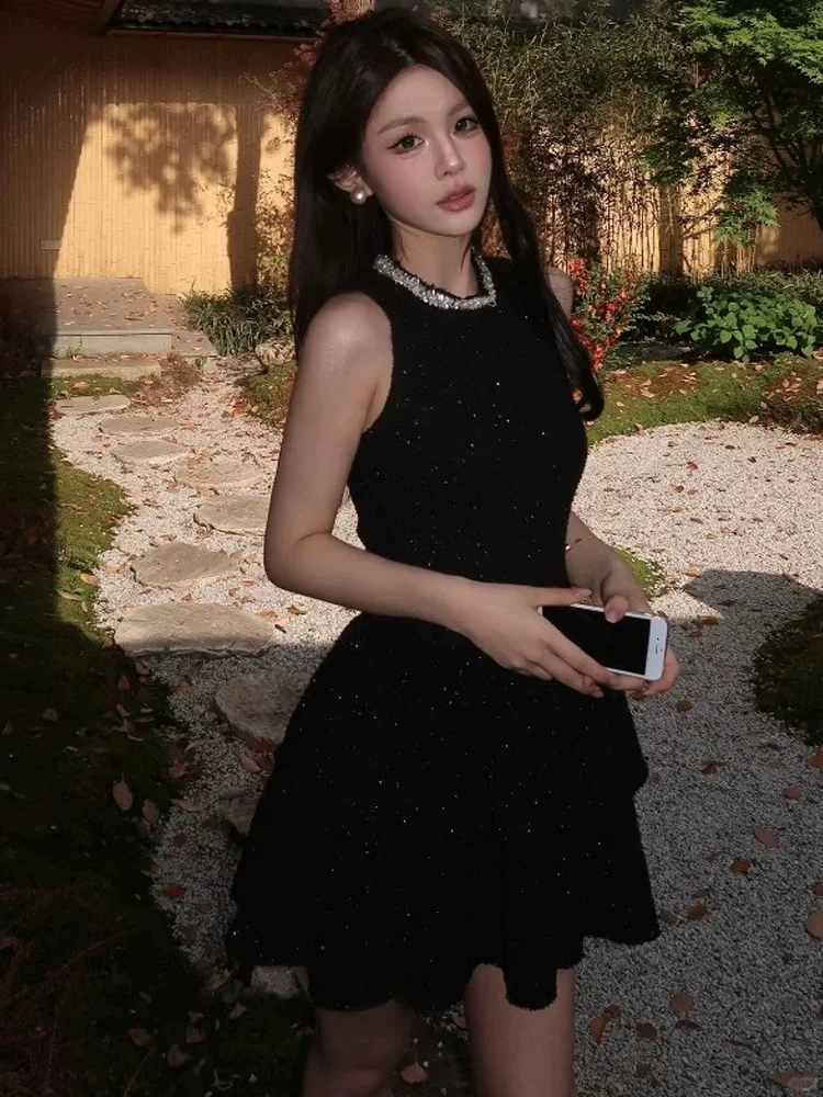 Sweet 16th Black A Line Halter Satin Sequin Short Homecoming Dress Birthday Outfits