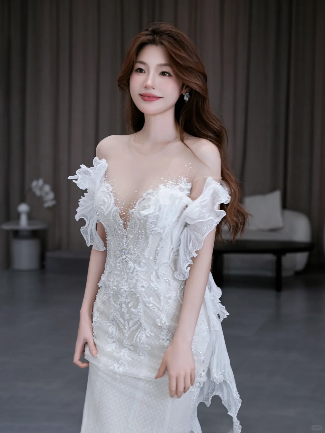 Dreamy Mermaid Off The Shoulder Satin Tulle Lace Beads Long Wedding Dresses
