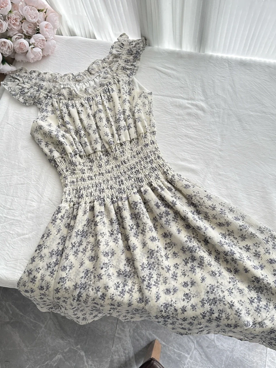 Unique 18th A Line Chiffon Printed Short Homecoming Dress Birthday Outfits