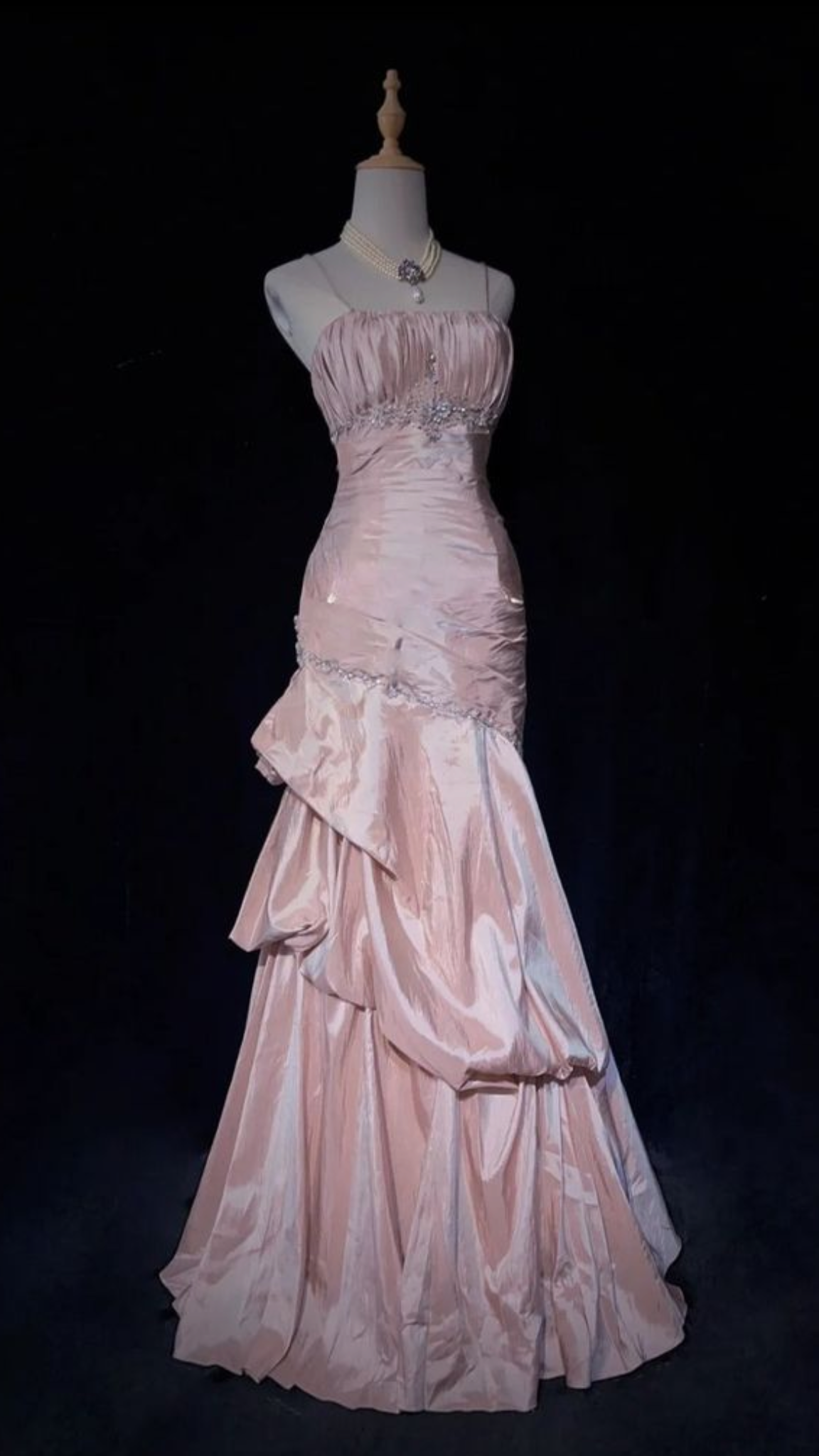 Pretty A Line Spaghetti Straps Satin Long Prom Dresses Formal Dress