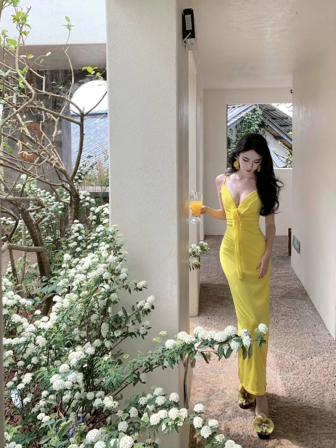 Yellow Mermaid Spaghetti Straps Satin Long Prom Dresses Formal Dress
