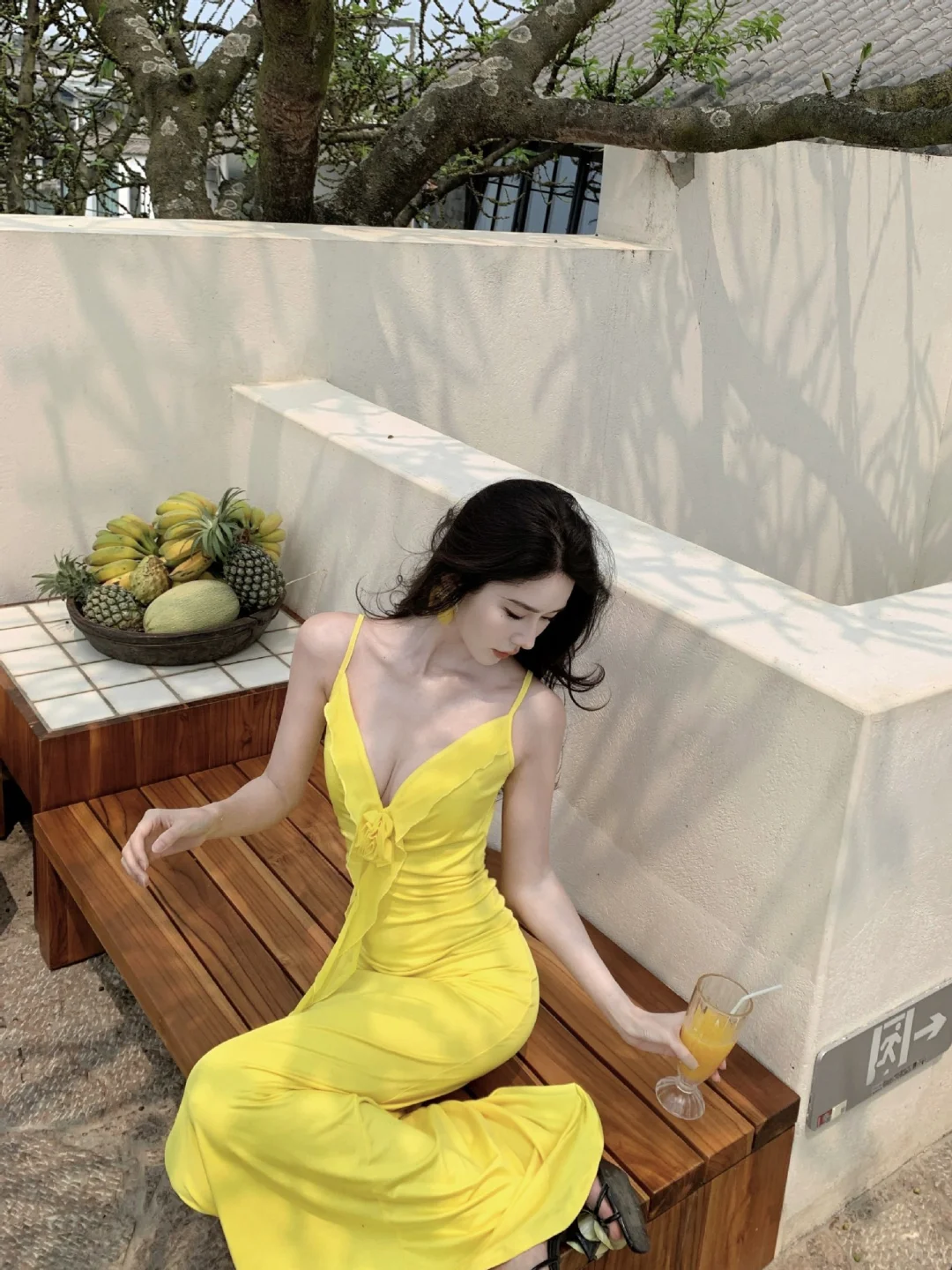Yellow Mermaid Spaghetti Straps Satin Long Prom Dresses Formal Dress