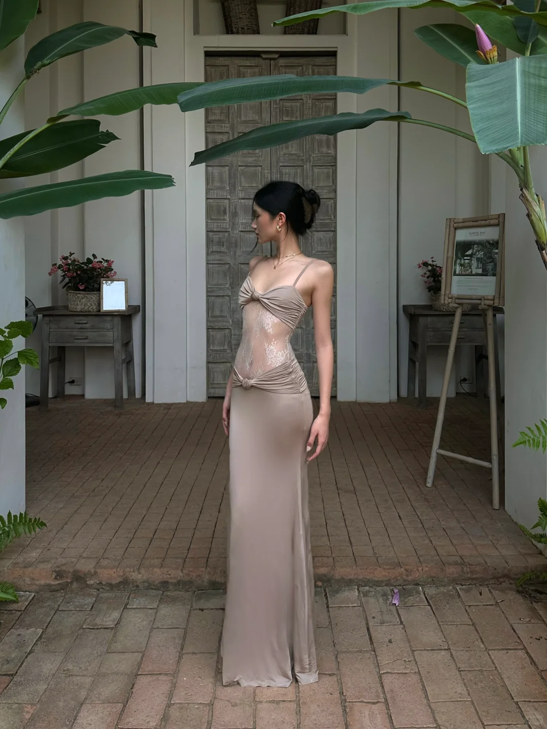Sexy Bodycon Mermaid Spaghetti Straps Satin Lace Pleated Long Prom Dresses Formal Dress