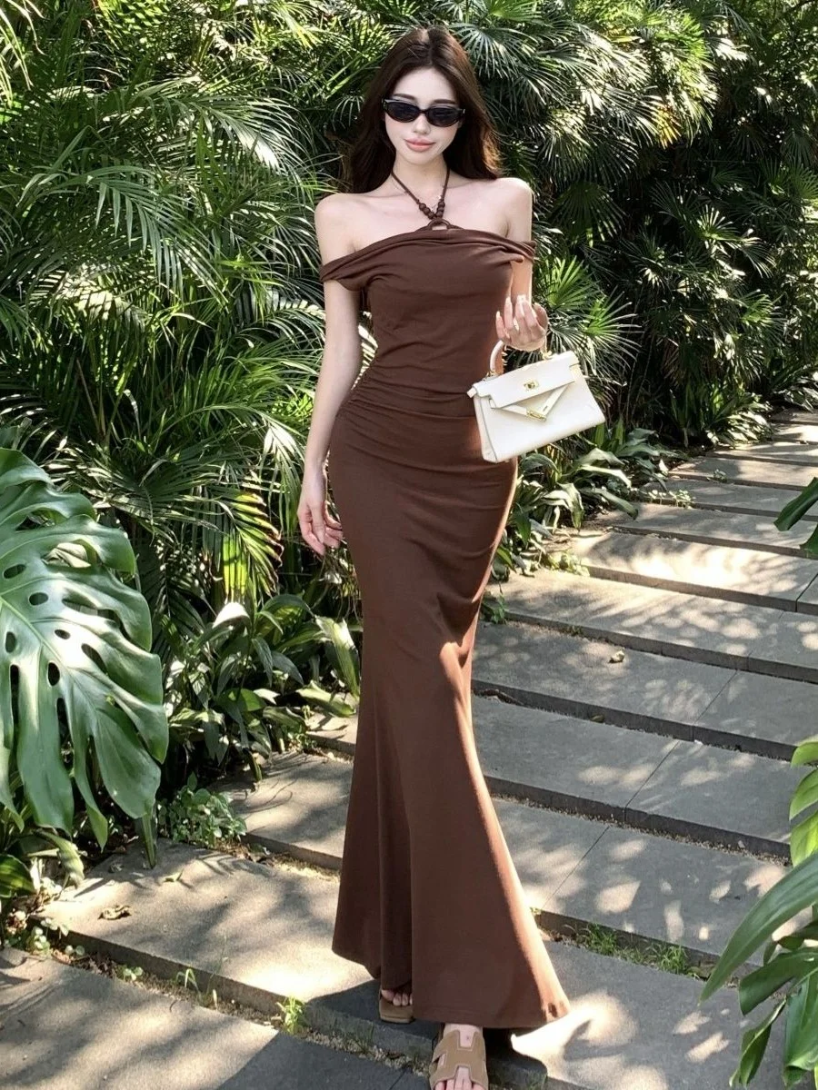 Elegant Mermaid Off The Shoulder Satin Long Prom Dresses Formal Dress