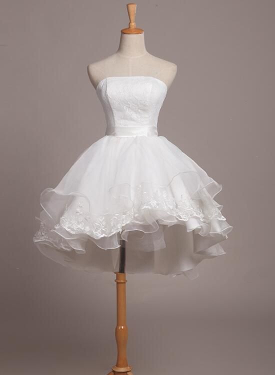 Sweet 16th White Ball Gown Satin Tulle Lace Short Homecoming Dress Birthday Outfits