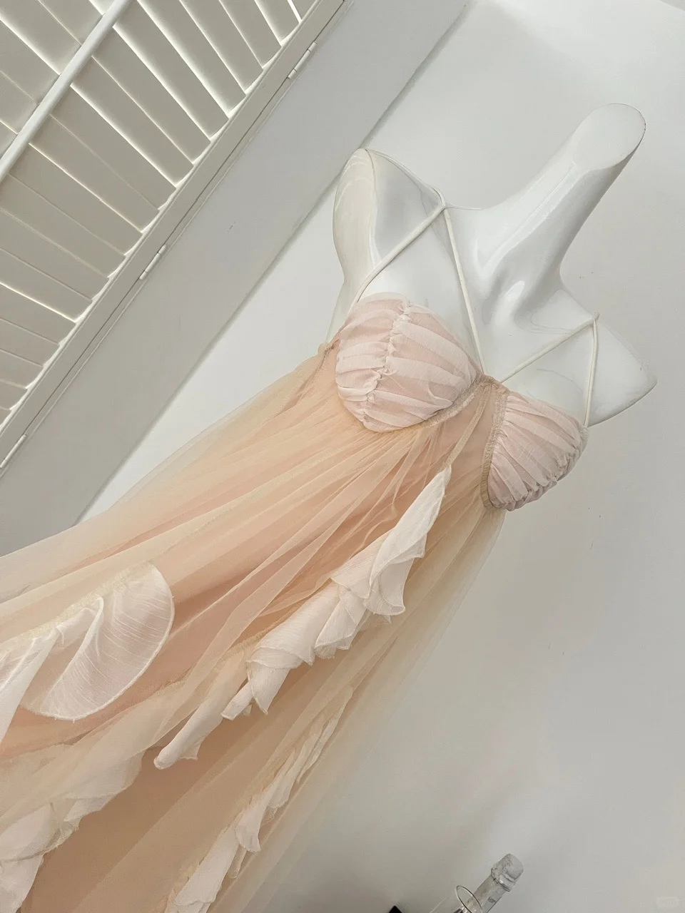 Princess A Line Spaghetti Straps Chiffon Tulle Ruffles Long Prom Dresses Formal Dress