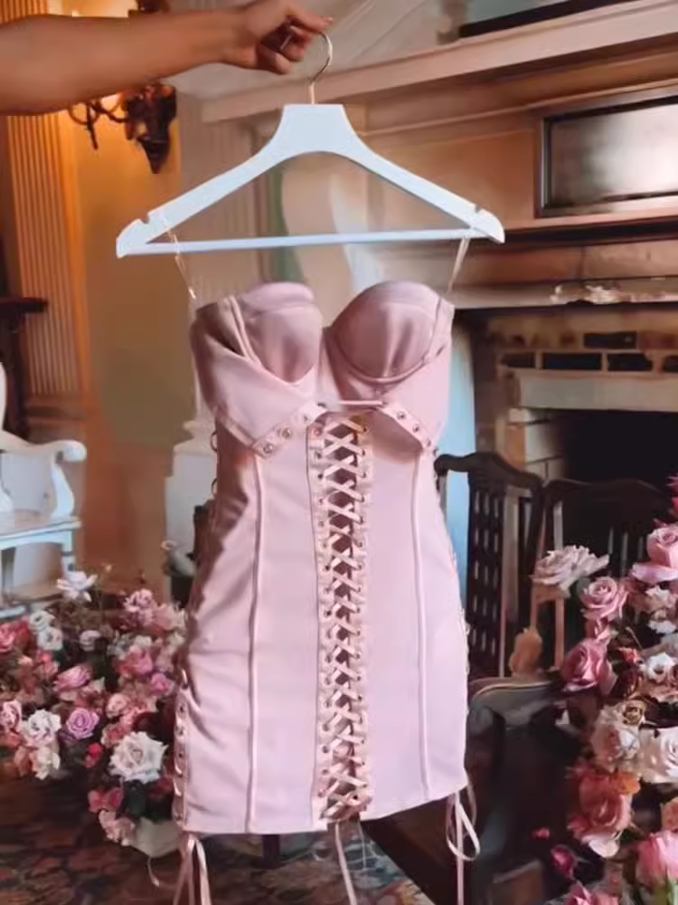 Cute A Line Strapless Short Birthday Dress Pink Homecoming Dresses