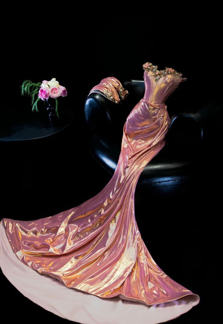 Pretty Mermaid Strapless Satin Flower Long Prom Dresses Formal Dress