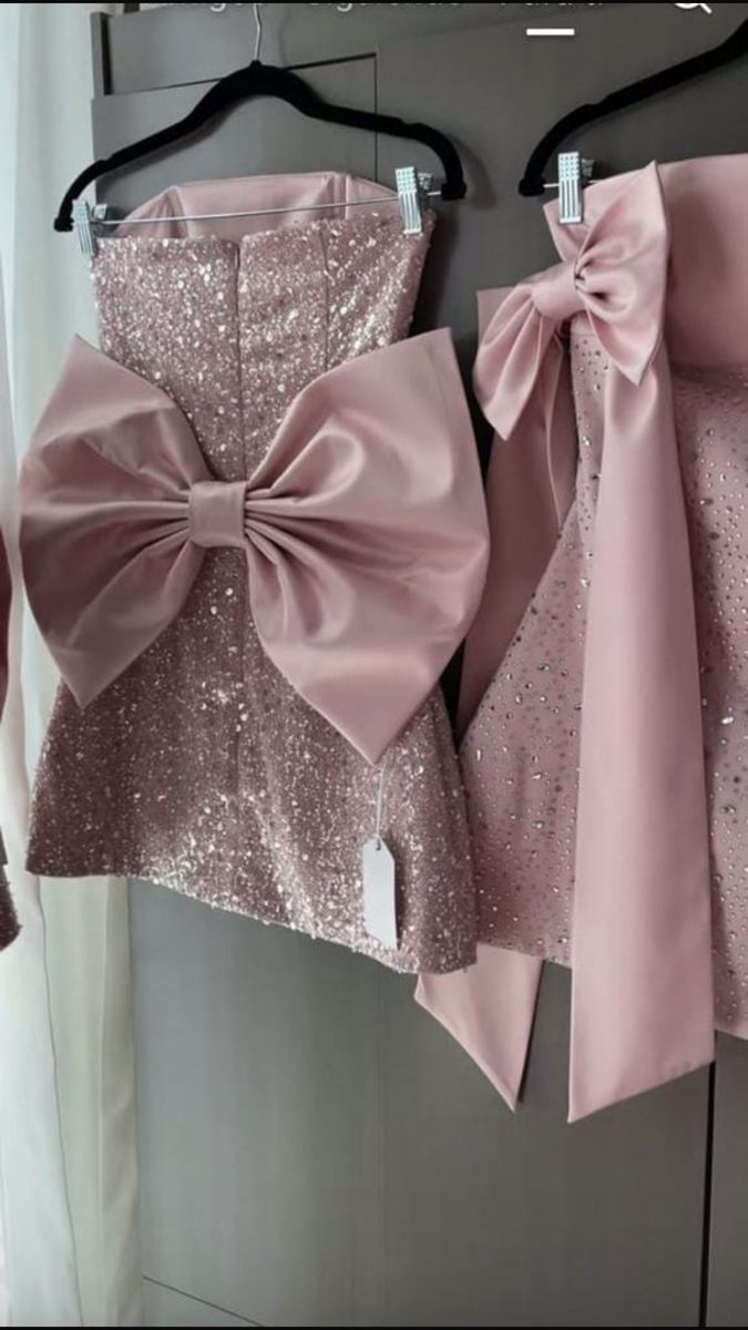 Sparkly A Line Strapless Satin Sequin Backless With Bow Short Homecoming Dress 19th Birthday Outfits