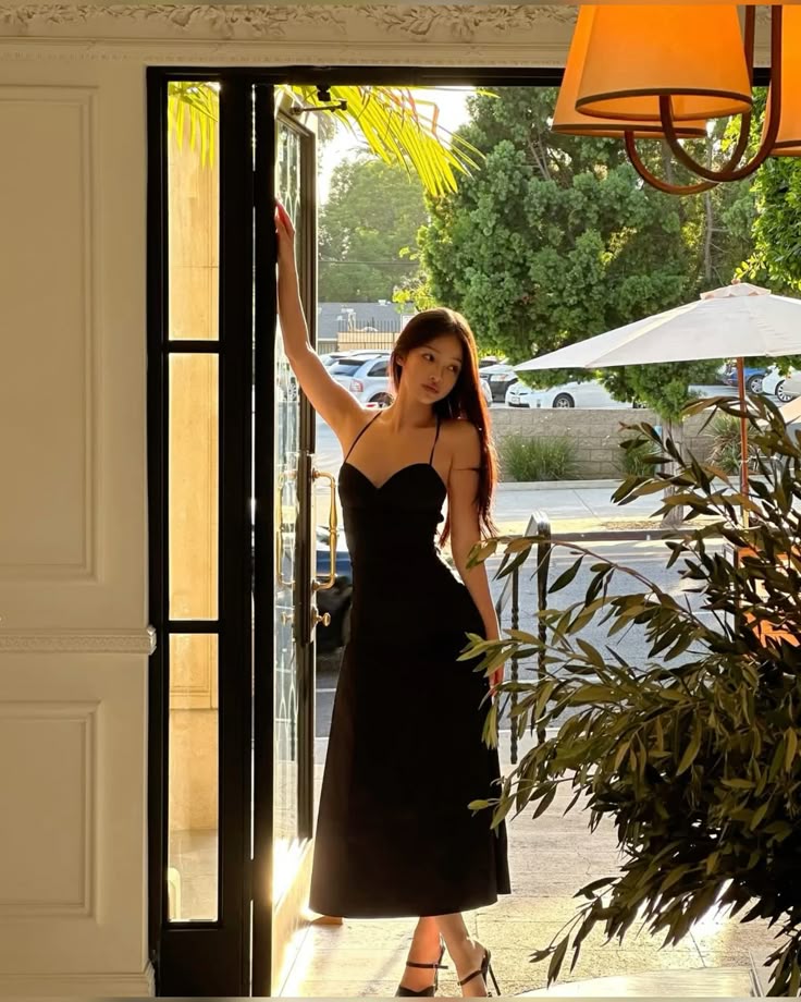 Elegant A Line Halter Black Satin Long Prom Dresses Formal Dress