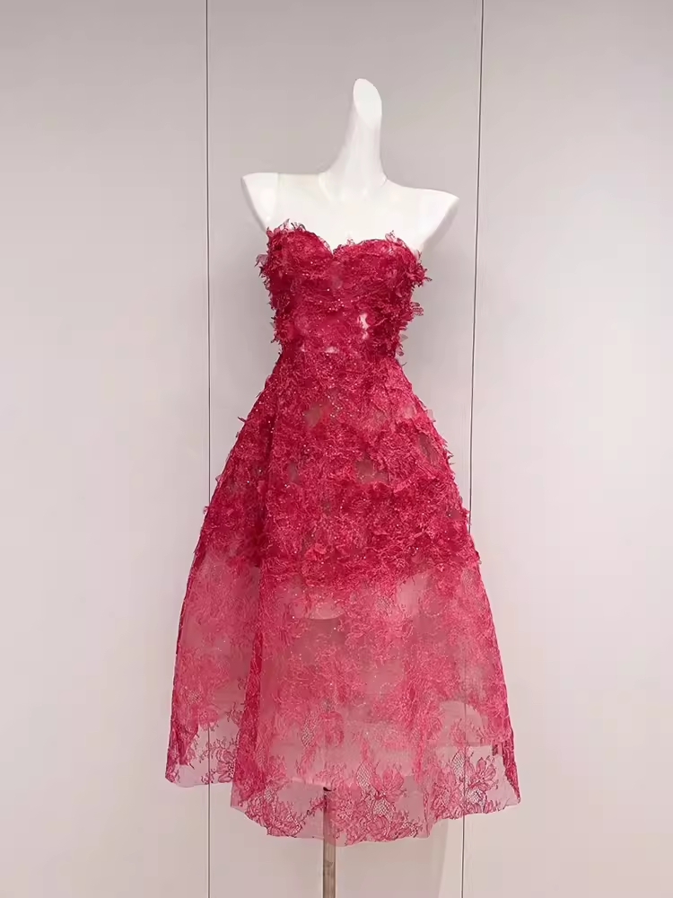 Simple A line Pink Birthday Dress Lace Homecoming Dresses