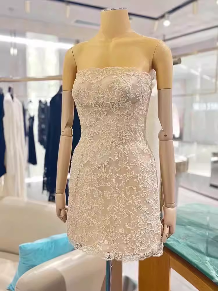 Simple A line Short Birthday Dress Lace Homecoming Dresses