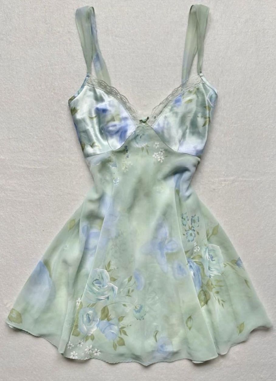 Stunning A Line Spaghetti Straps Satin Chiffon Printed Short Homecoming Dress 19th Birthday Outfits