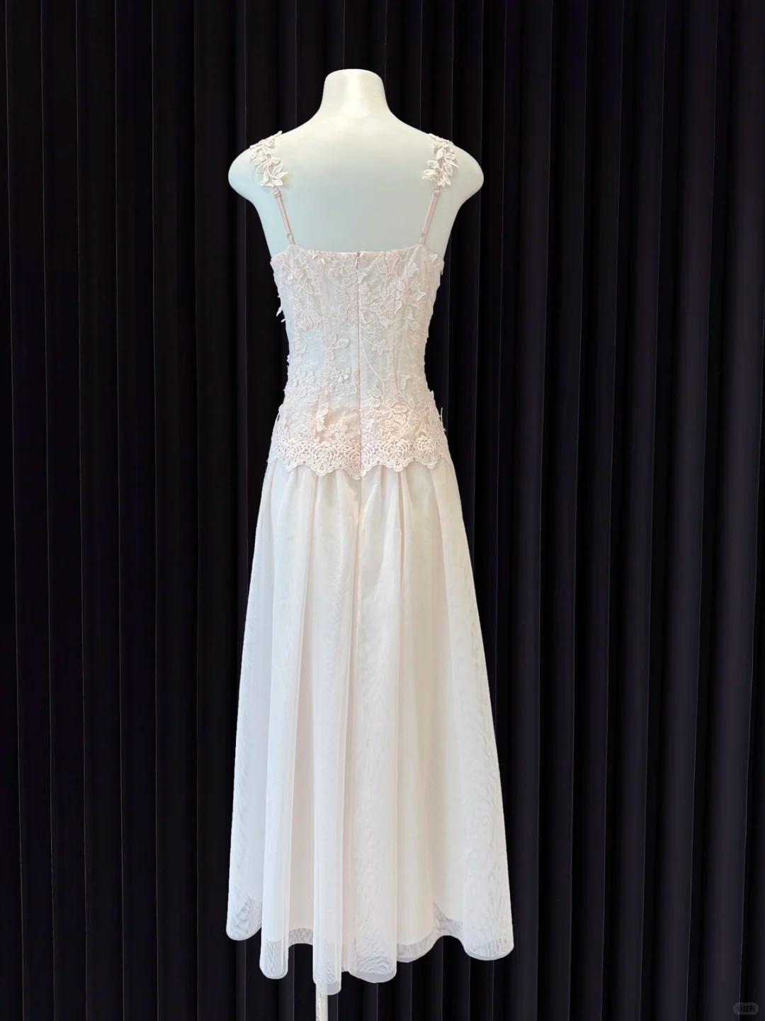 Pretty A Line Spaghetti Straps Satin Lace Long Prom Dresses Formal Dress