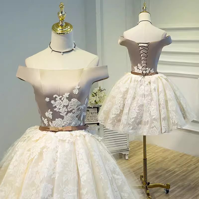 Elegant Ball Gown Off The Shoulder Birthday Outfits Tulle Homecoming Dresses