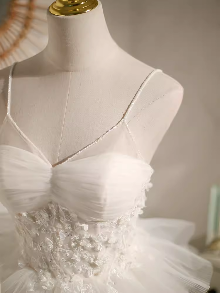 Simple A line Short Birthday Dress White Homecoming Dresses With Beads