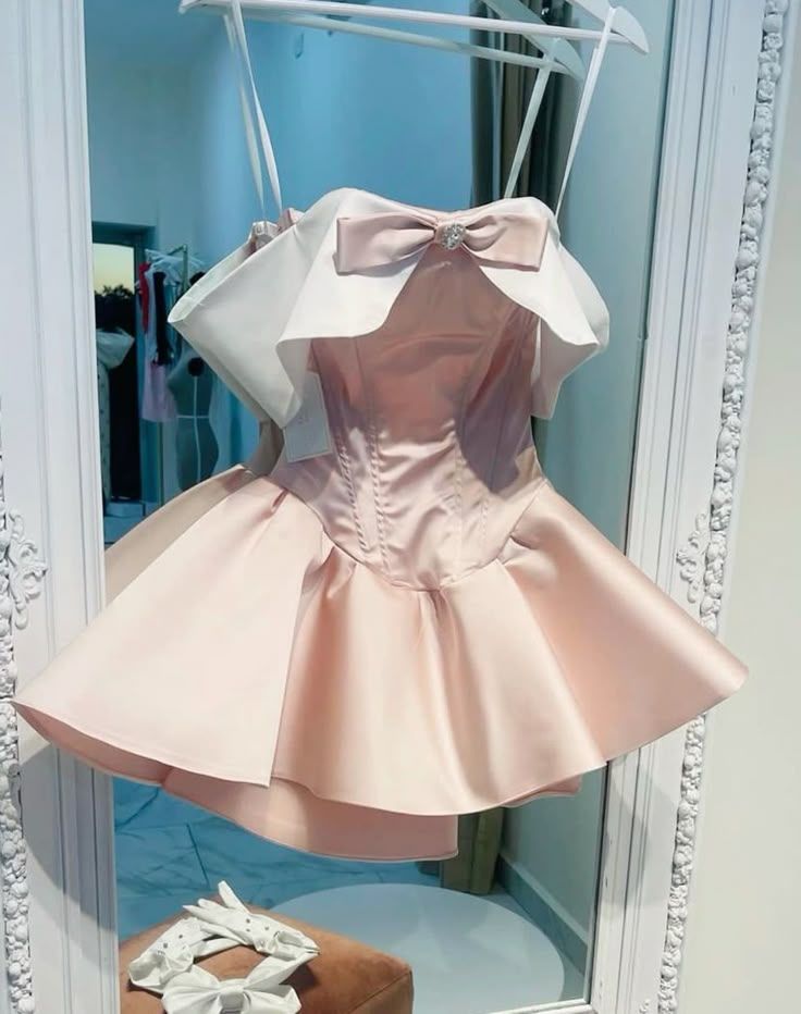 Cute A Line Off The Shoulder Satin Short Homecoming Dress 17th Birthday Outfits