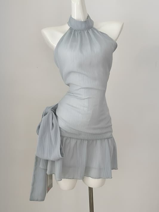 Pretty A Line Halter Satin Short Homecoming Dress 19th Birthday Outfits