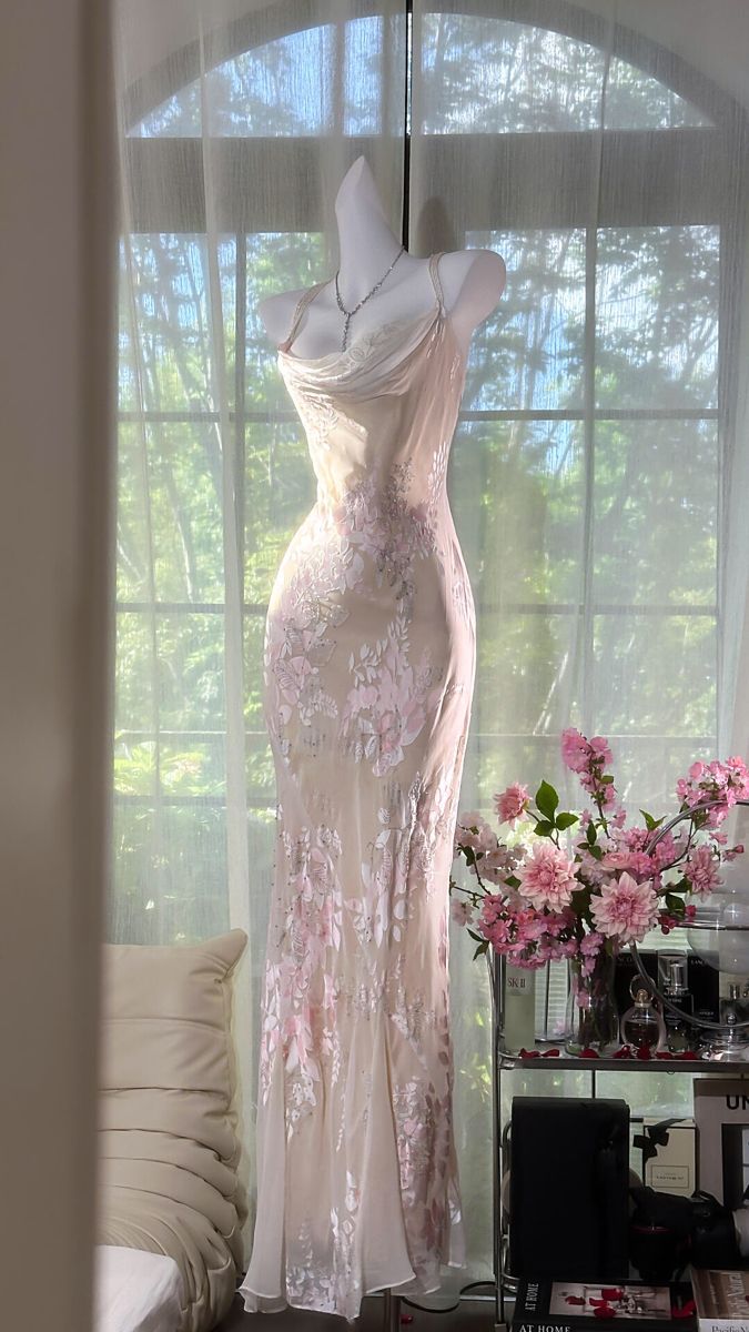 Gorgeous Mermaid Spaghetti Straps Printed Chiffon Applique Long Prom Dresses Formal Dress