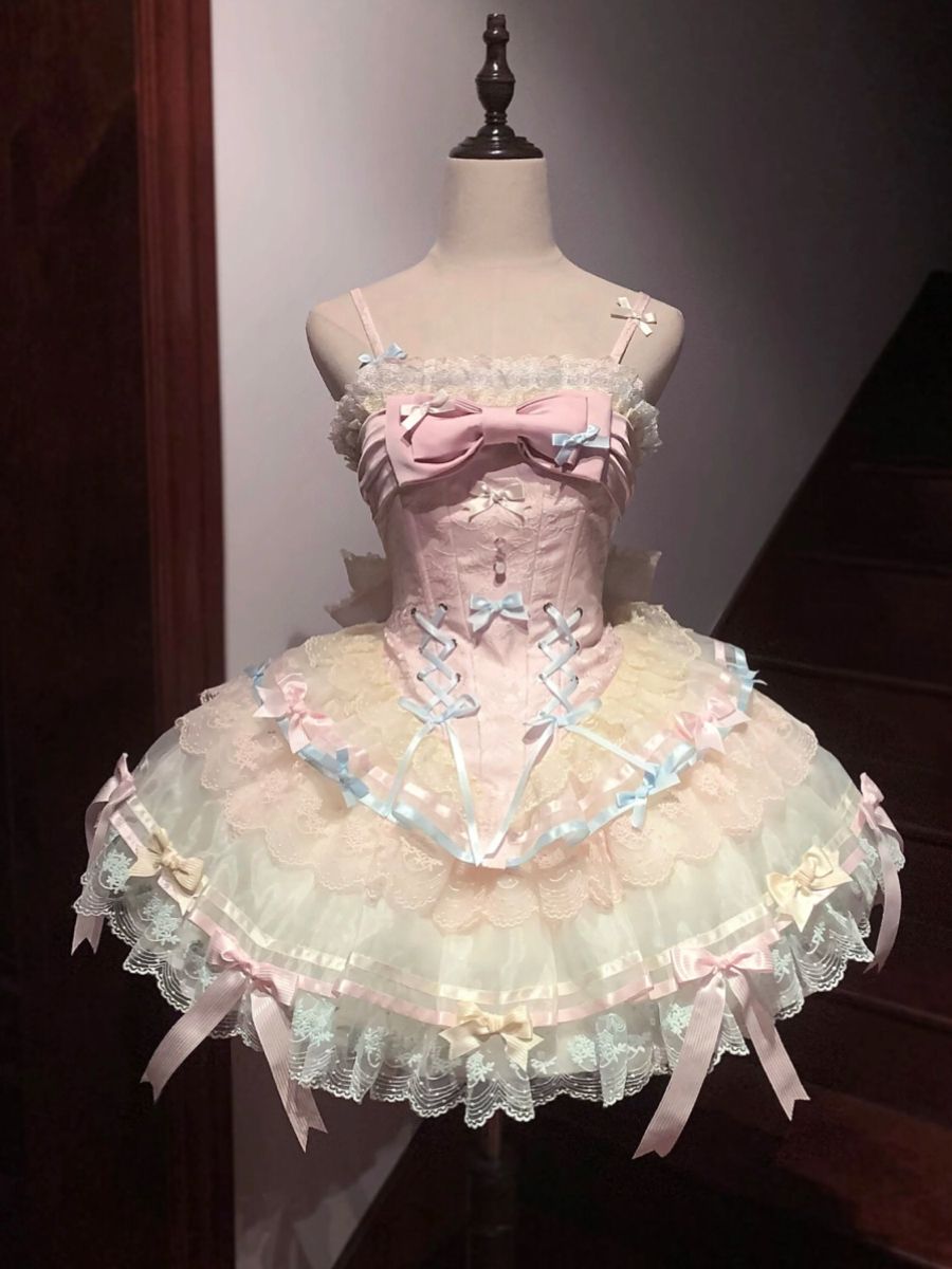 Unique Ball Gown Spaghetti Straps Tulle Lace With Bow Short Homecoming Dress 17th Birthday Outfits