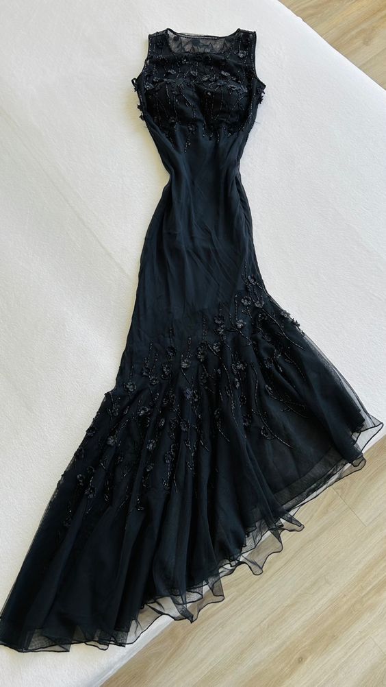 Chic Mermaid Satin Tulle Beads Long Prom Dresses Formal Dress