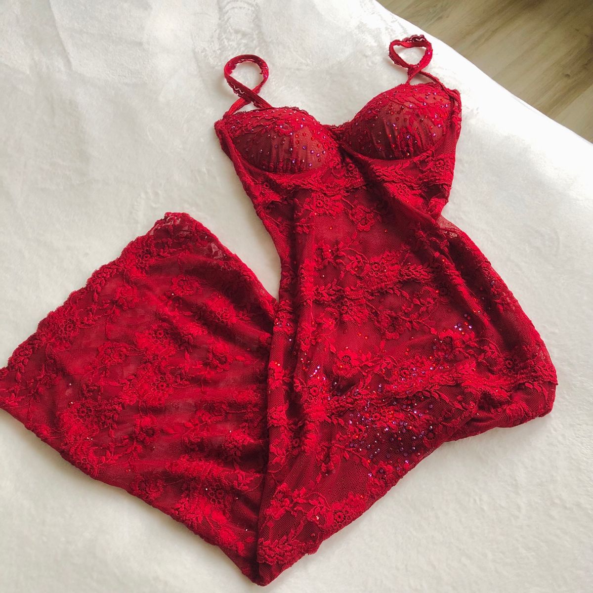 Sexy Red Mermaid Spaghetti Straps Lace Beads Long Prom Dresses Formal Dress
