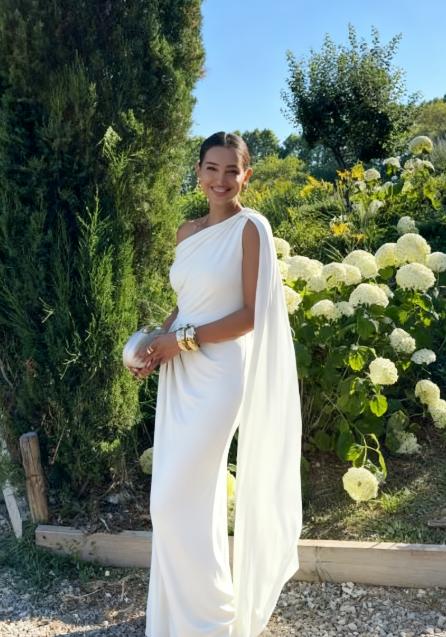 Elegant Mermaid One Shoulder Satin Pleated Long Prom Dress,Formal Dress