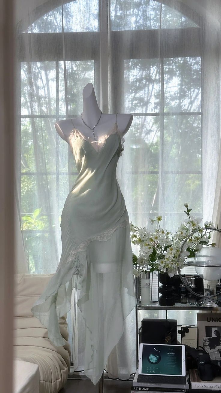 Elegant Mermaid Spaghetti Straps Chiffon Lace Long Prom Dress,Formal Dress