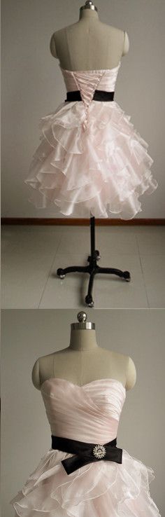 Adorable Cute Organza Light Pink Short Formal Dress Homecoming Dress