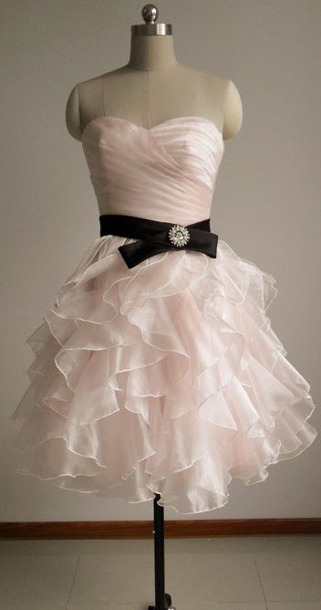 Adorable Cute Organza Light Pink Short Formal Dress Homecoming Dress