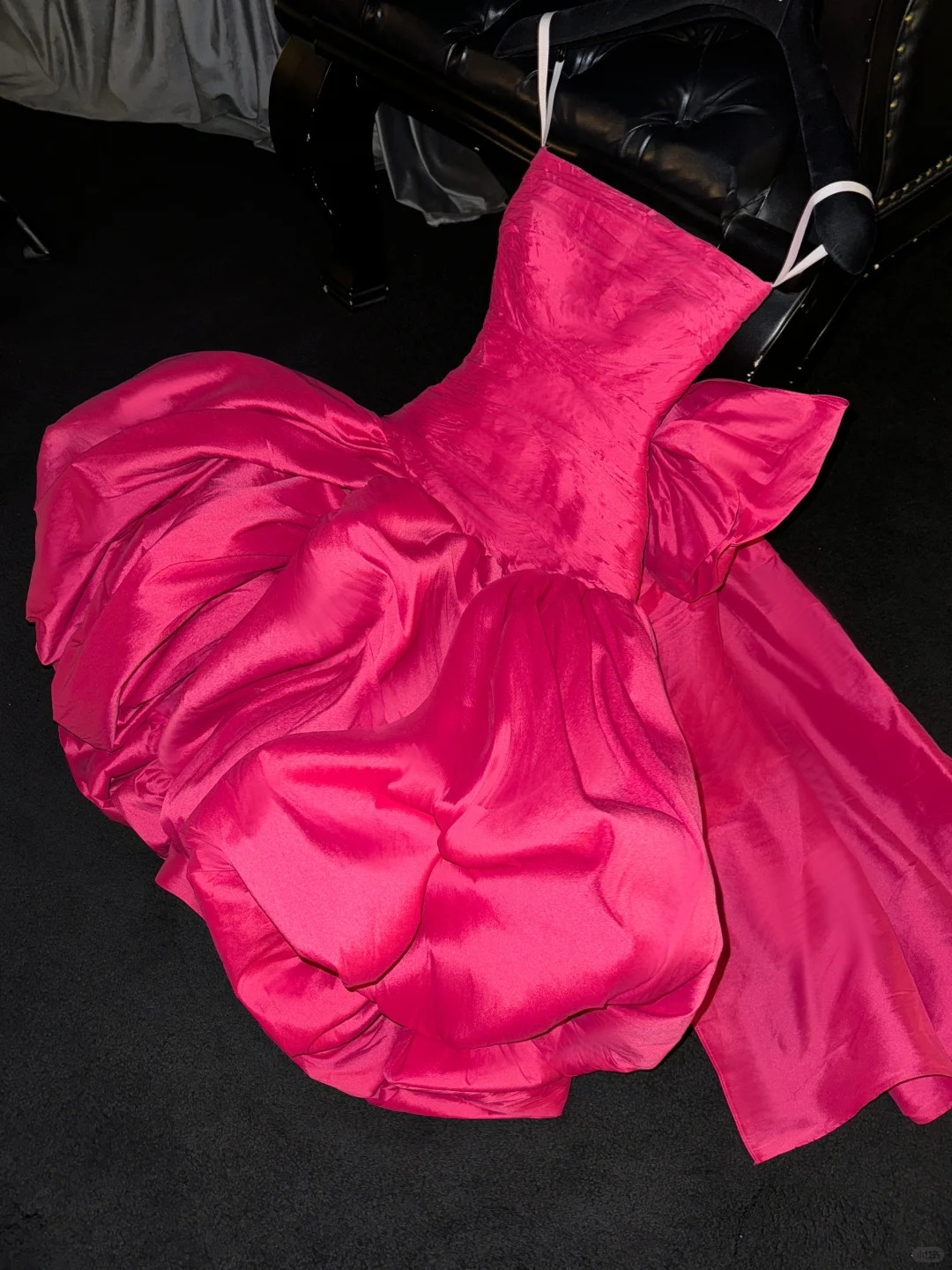 Hot Pink Ball Gown Spaghetti Straps Satin Back With Bow Short Homecoming Dress 18th Birthday Outfits