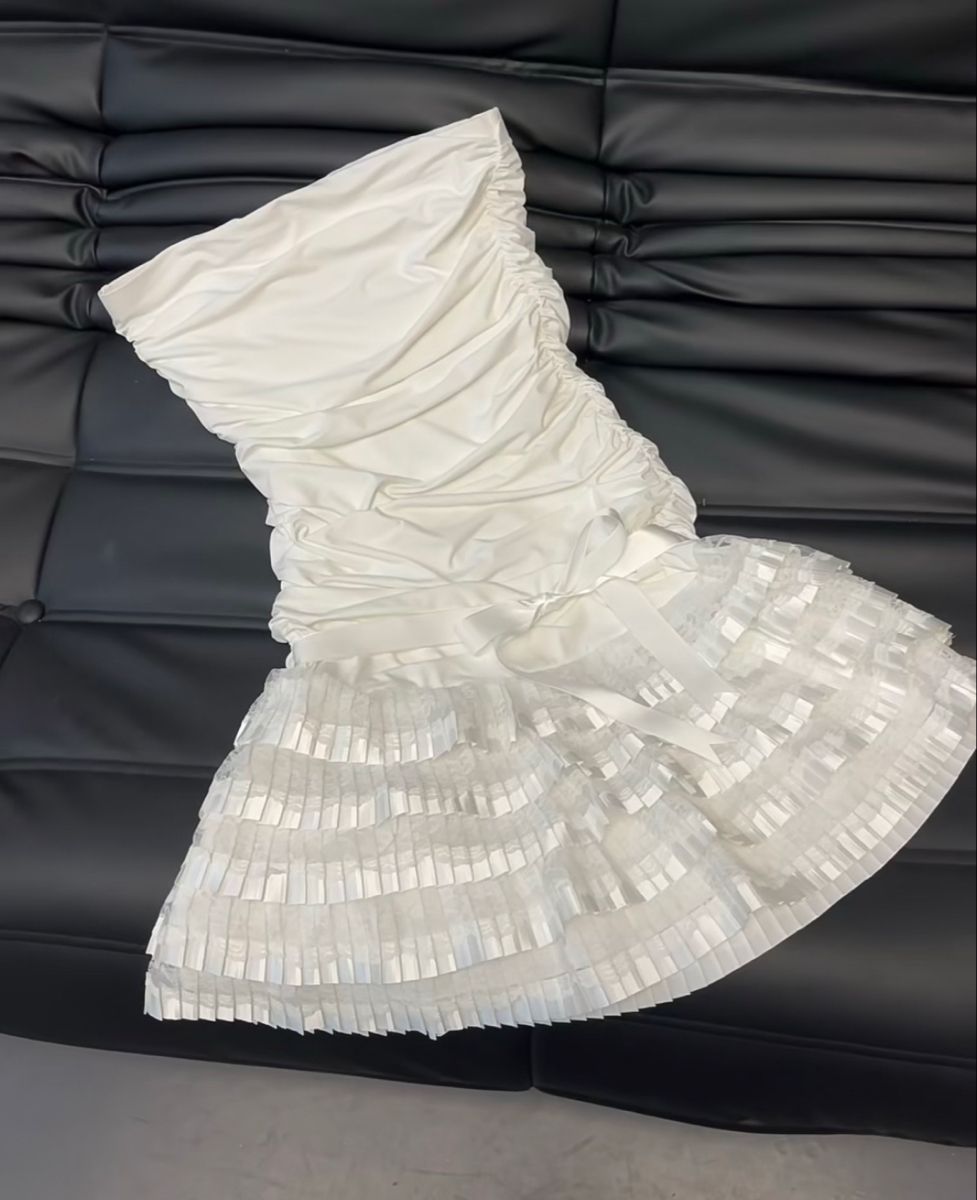 Cute A Line Strapless Layer Satin Short Homecoming Dress 20th Birthday Outfits