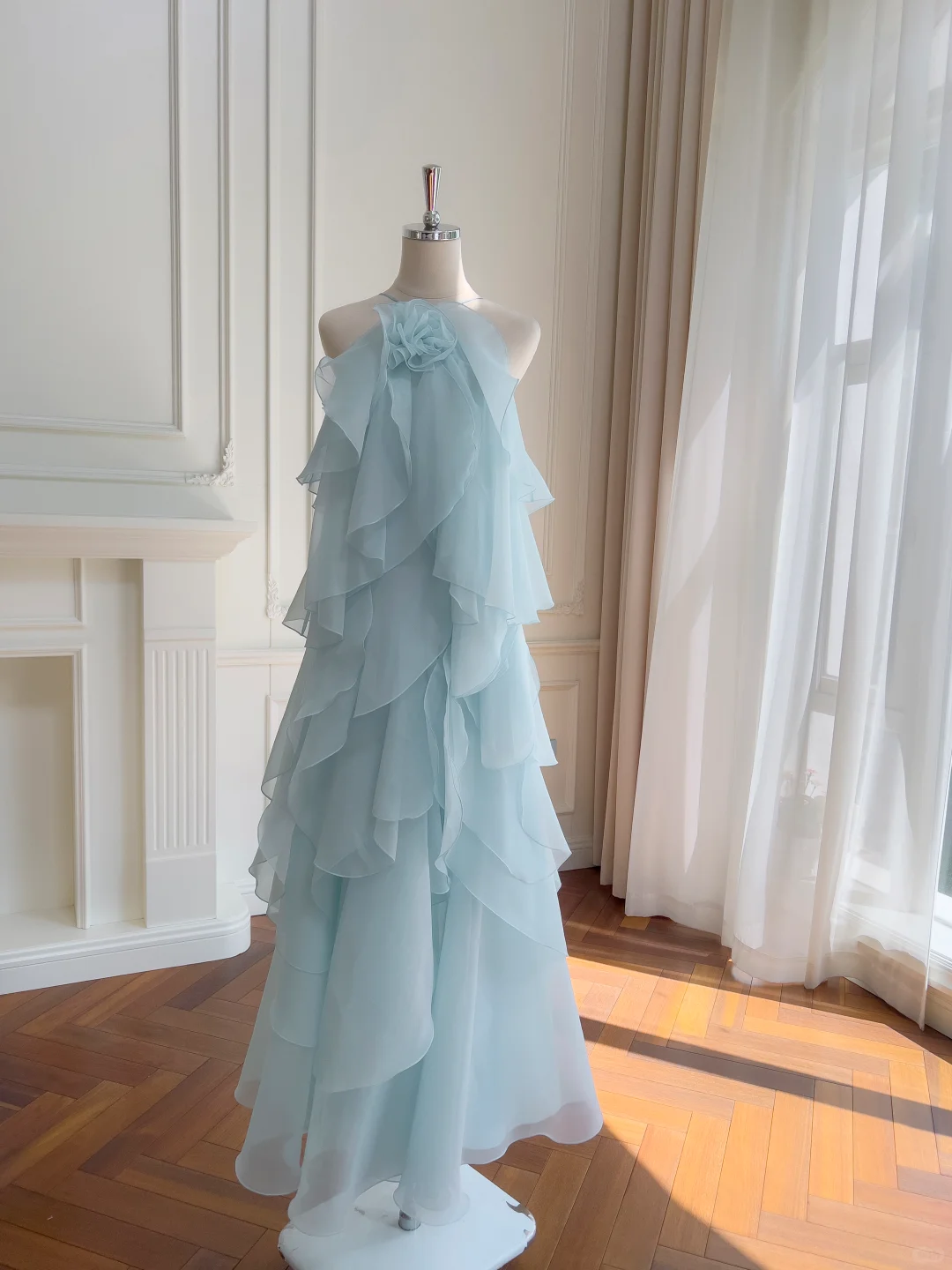 Lovely A Line Halter Chiffon Long Prom Dress,Formal Dress