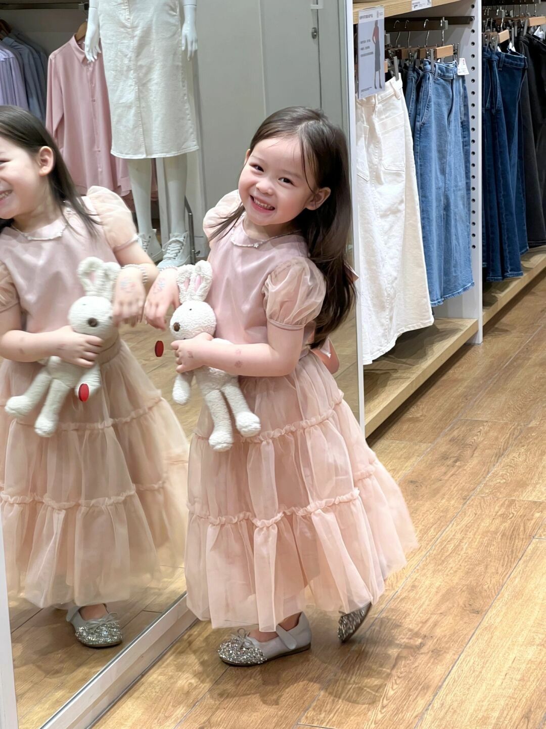 Sweet A Line Two Piece Satin Tulle Short Sleeves Flower Girl Dress