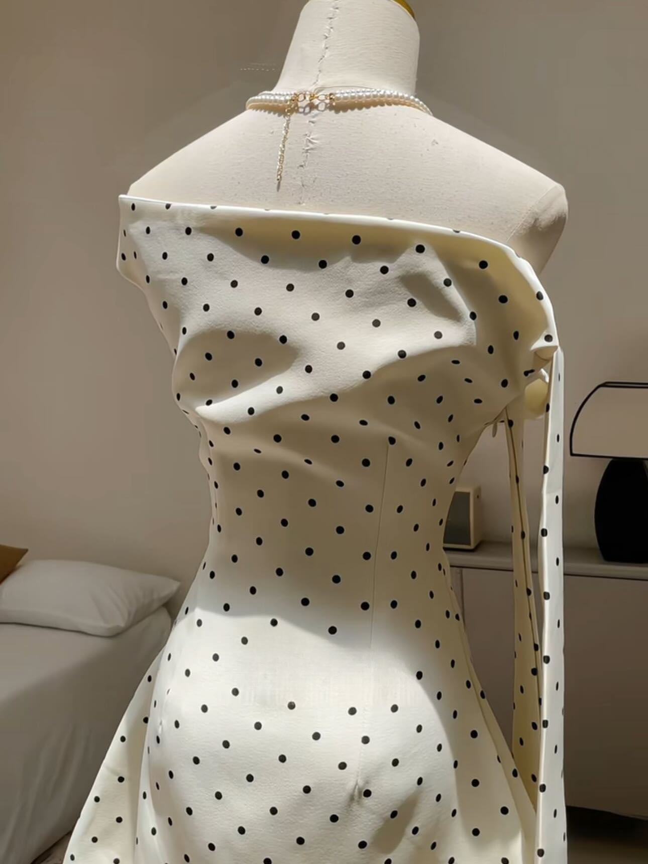 Chic A Line Off The Shoulder Polka Dots Satin Short Homecoming Dress 19th Birthday Outfits
