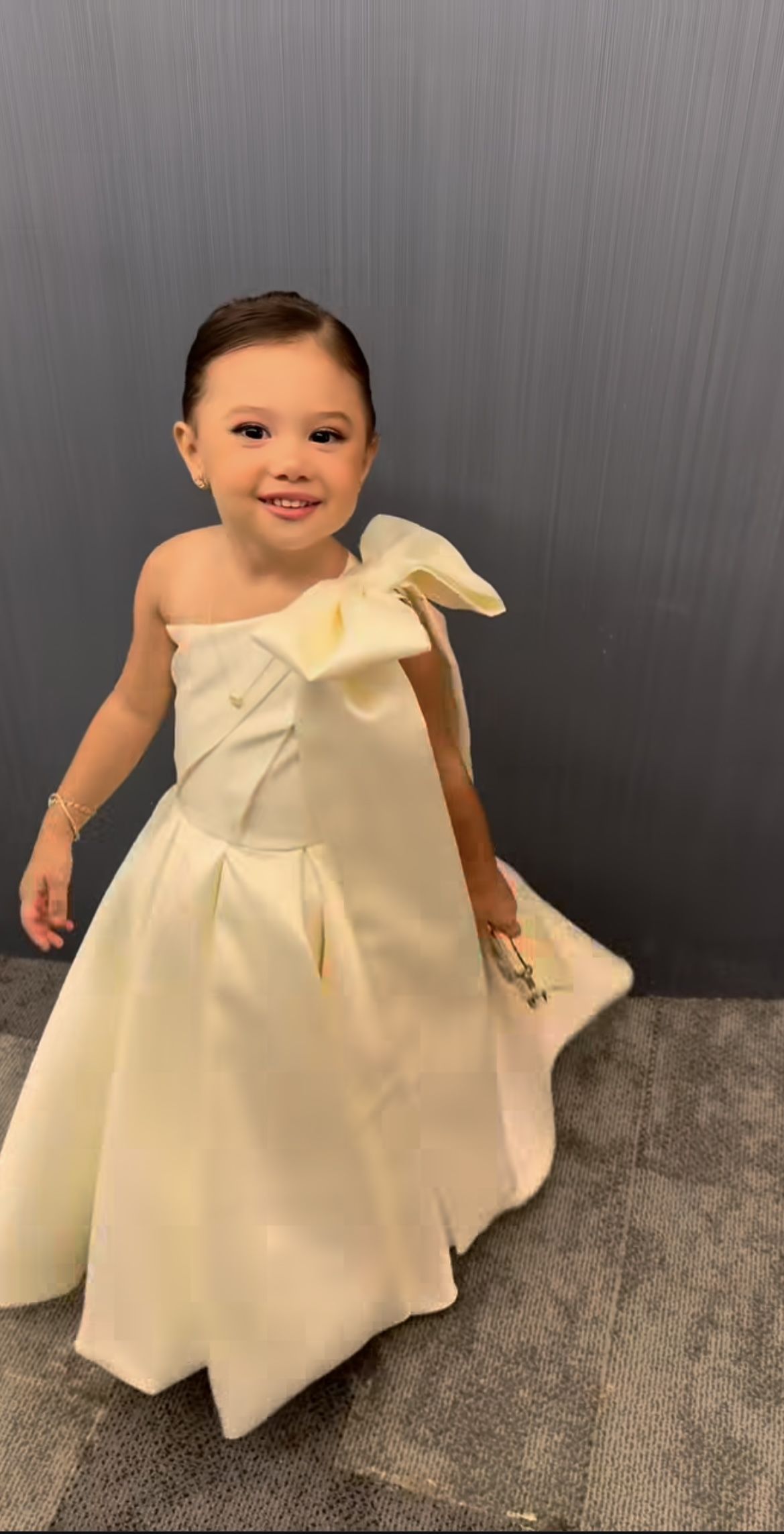 Cute A Line One Shoulder Satin With Bow Knot Flower Girl Dress