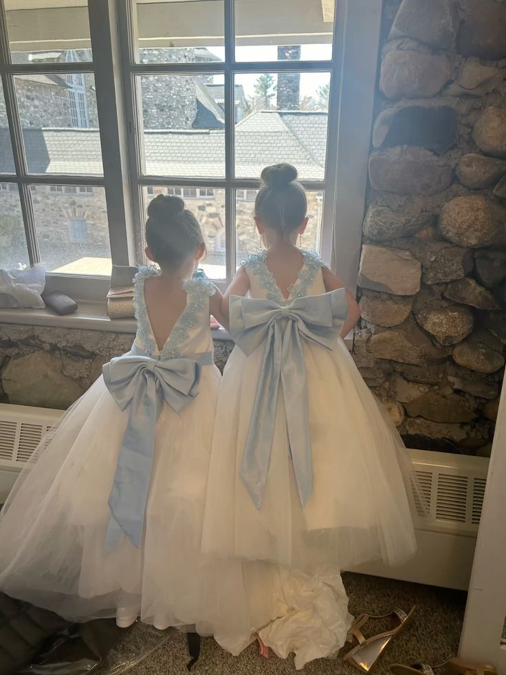 Sweet A Line Satin Tulle Applique Back With Bow Knot Flower Girl Dress