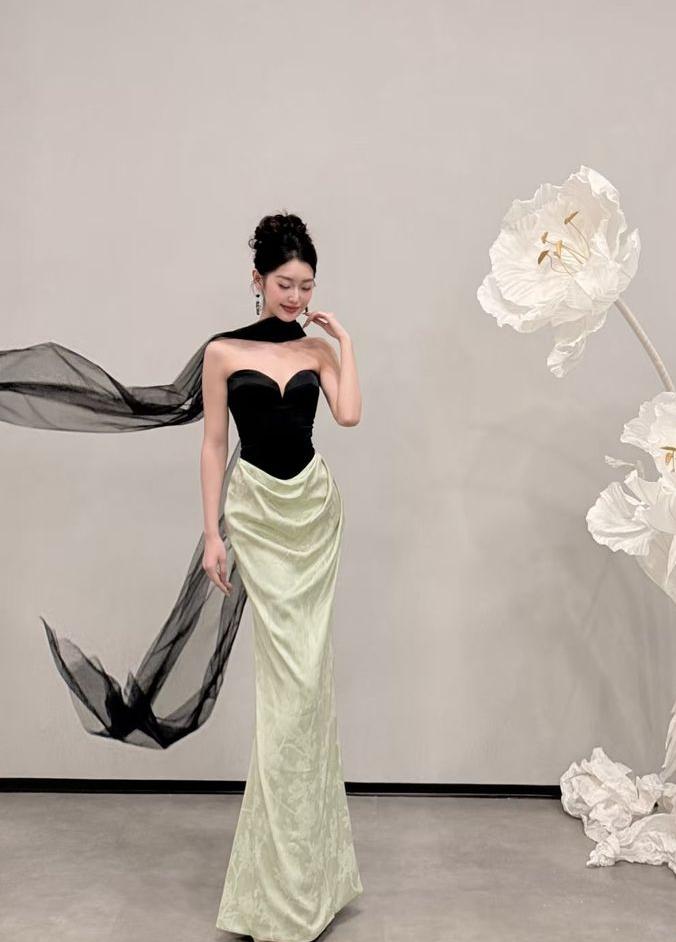 Unique Mermaid Sweetheart Satin Long Prom Dress, Evening Dress