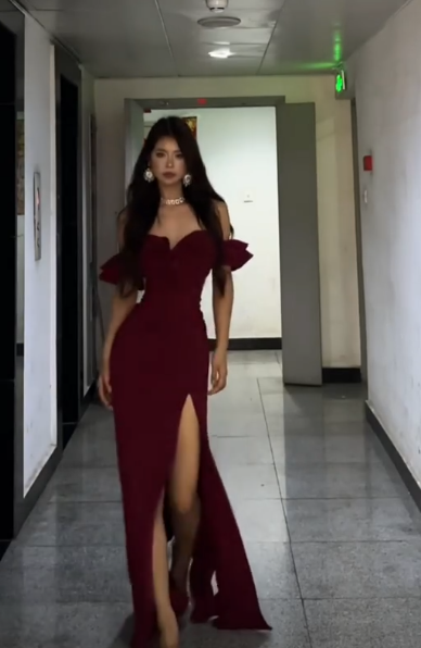 Formal Mermaid Off The Shoulder Burgundy Satin Slit Long Prom Dress, Evening Dress