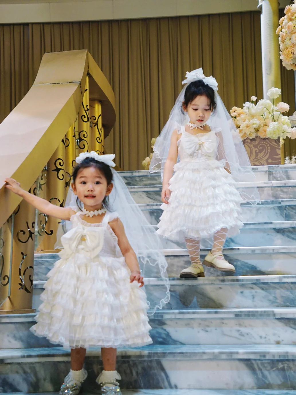 Sweet A Line Tiered Tulle Flower Girl Dress