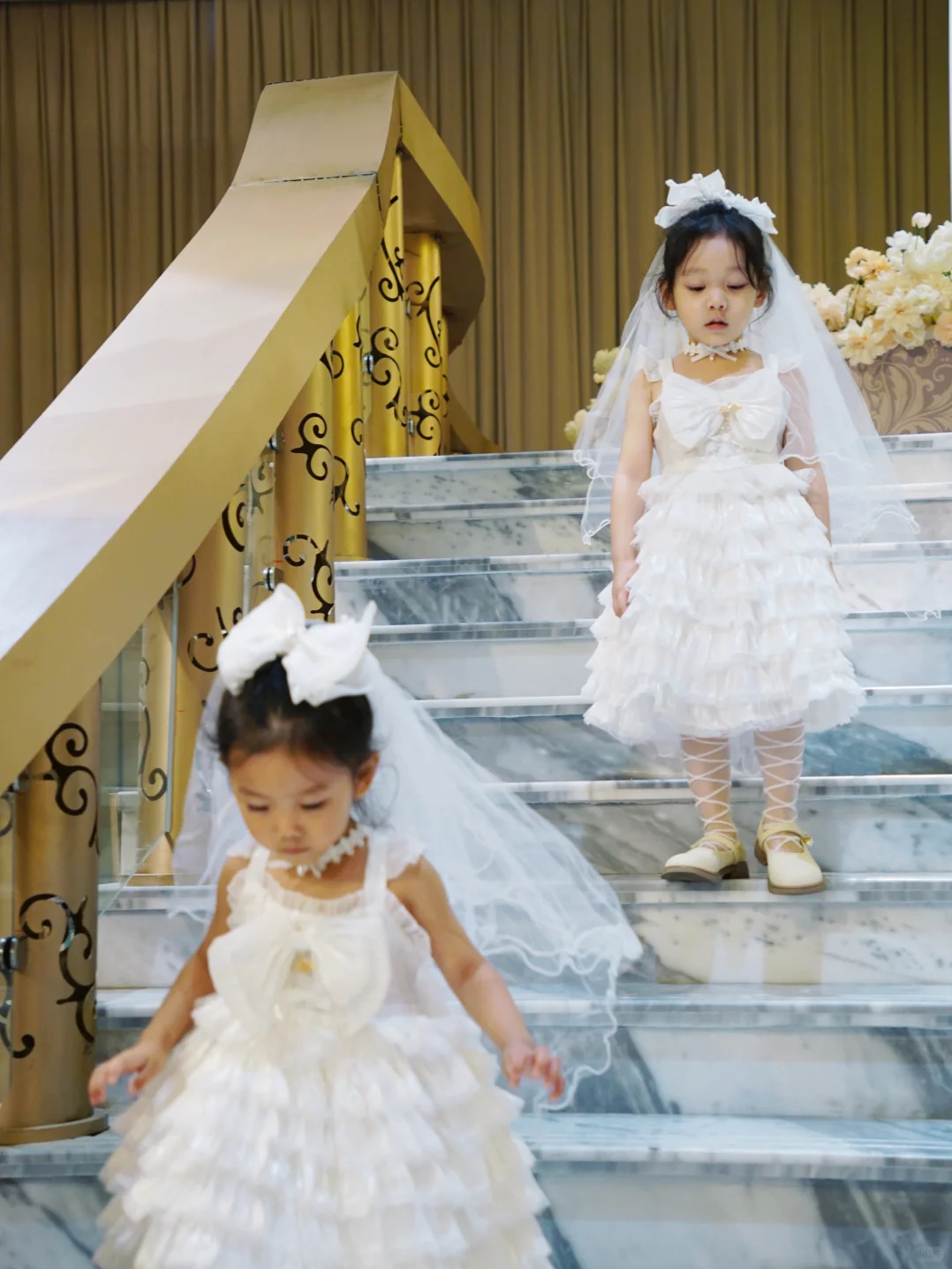 Sweet A Line Tiered Tulle Flower Girl Dress